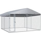 vidaXL Hondenkennel voor buiten met dak 382x382x225 cm