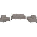 vidaXL 3-delige Loungeset stof taupe