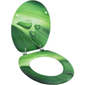 vidaXL Toiletbril met deksel waterdruppel MDF groen