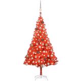 vidaXL Kunstkerstboom met verlichting en kerstballen 180 cm PVC rood