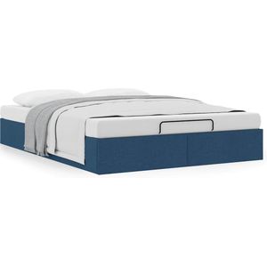 vidaXL - Bedframe - zonder - matrasx190 - cm - stof - blauw