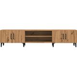 vidaXL Tv-meubel 180x31,5x40 cm bewerkt hout artisanaal eikenkleurig