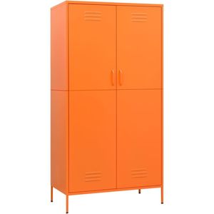 vidaXL Kledingkast 90x50x180 cm staal oranje