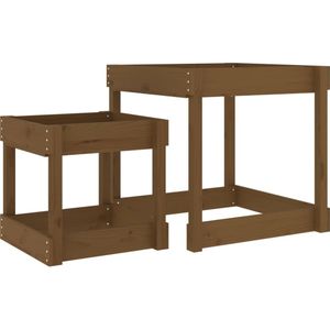 vidaXL Zandtafels 2 st massief grenenhout honingbruin