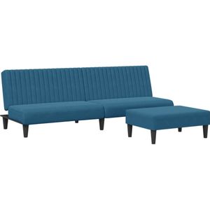 vidaXL 2-delige Loungeset fluweel blauw