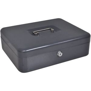 vidaXL Kassabox met Munt- en Biljetlade - 30x24x9 cm - Staal