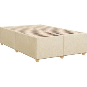 vidaXL Bedframe stof crèmekleurig 120x190 cm