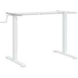 vidaXL Zit-sta bureauframe (94-135)x60x(70-114) cm staal wit