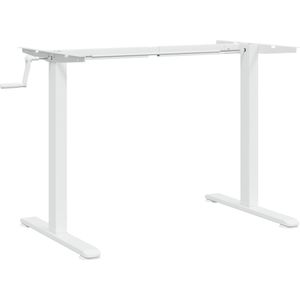 vidaXL Zit-sta bureauframe (94-135)x60x(70-114) cm staal wit