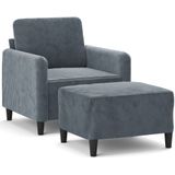 vidaXL-Fauteuil-met-voetenbank-60-cm-fluweel-donkergrijs