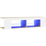 vidaXL TV-meubel met LED-verlichting 135x39x30cm Wit Sonoma Eikenkleur