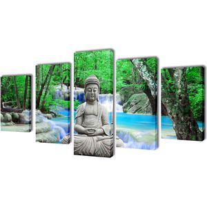 vidaXL-Canvas-muurdruk-set-buddha-200-x-100-cm