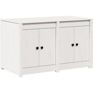 vidaXL Buitenkeuken Cabinet Wit 106x55x64 cm Massief Grenen Hout