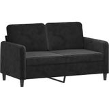vidaXL 3-delige Loungeset met kussens fluweel zwart
