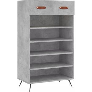 VidaXL Schoenenkast 60x35x105 cm - Bewerkt Hout - Betongrijs