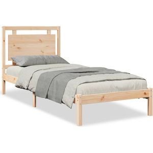 vidaXL Bedframe extra lang zonder matras massief hout 100x210 cm