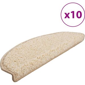 vidaXL Trapmatten 10 st 65x21x4 cm crèmekleurig