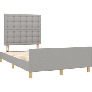 vidaXL Bedframe met hoofdbord lichtgrijs 120x190 cm