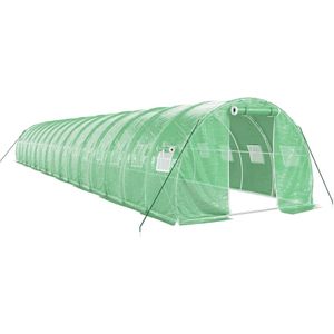 vidaXL Tuinkas met stalen frame 48 m² 16x3x2 m groen