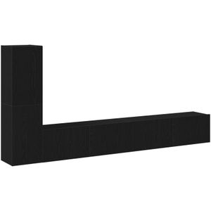 vidaXL 3-delige TV-kast set, wandgemonteerd, zwart eiken, samengesteld hout