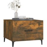 vidaXL Salontafel met metalen poten 50x50x40 cm gerookt eikenkleurig