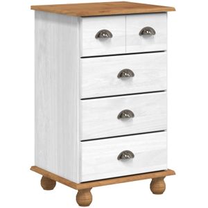vidaXL Ladekast 'ASKIM'Wit 45,8x40x79 cm Massief Dennenhout