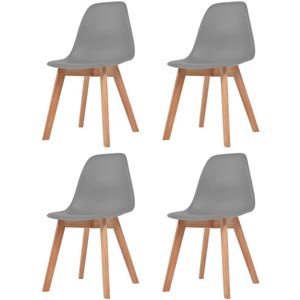 vidaXL Eetkamerstoelen 4 st kunststof grijs