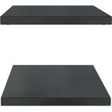 vidaXL Wandschappen 2 st 100x40x3 cm roestvrijstaal zwart