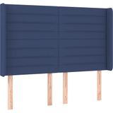 vidaXL Hoofdbord met randen 147x16x118/128 cm stof blauw