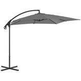 VidaXL Zweefparasol Stalen Paal 250x250 cm Antraciet