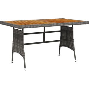 vidaXL Tuintafel - Grijs - Poly Rotan & Massief Hout Acacia