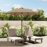 VidaXL Parasol LED-verlichting Stalen Paal 300 cm Taupe
