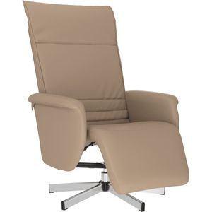 vidaXL Fauteuil verstelbaar met voetensteun kunstleer cappuccinokleur