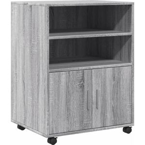 vidaXL Rolkast 60x48x81 cm bewerkt hout grijs sonoma eikenkleurig