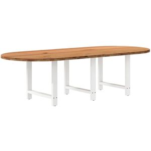 vidaXL Eettafel 280x120x74 cm ovaal massief eikenhout lichtbruin