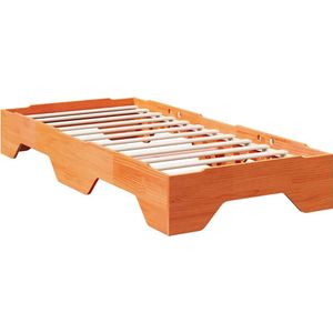 vidaXL Bedframe zonder matras stapelbaar wasbruin 90x200 cm hout