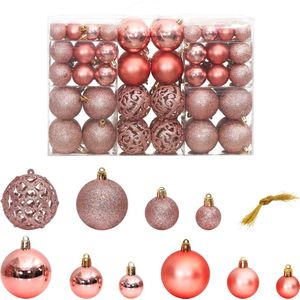 vidaXL Kerstballen 100 st 3/4/6 cm roze en rosé