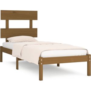 vidaXL Bedframe massief hout honingbruin 100x200 cm