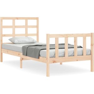 VidaXL Bedframe Massief Hout met Hoofdbord 90x200 cm