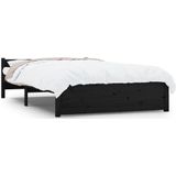 vidaXL-Bedframe-massief-hout-zwart-140x200-cm