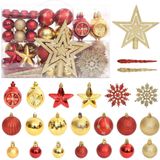 vidaXL 108-delige Kerstballenset goud en rood