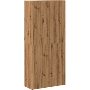 vidaXL Schoenenkast 80x35,5x180 cm bewerkt hout artisanaal eikenkleur