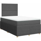 vidaXL Boxspring met matras stof donkergrijs 120x190 cm