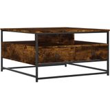 vidaXL Salontafel 80x80x45 cm bewerkt hout gerookt eikenkleurig