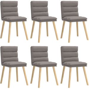 vidaXL Eetkamerstoelen 6 st stof taupe