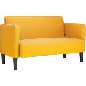 vidaXL Loveseat bank 109 cm corduroy stof lichtgeel