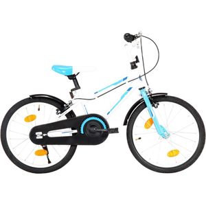 vidaXL Kinderfiets 18 inch blauw en wit