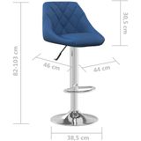 vidaXL - Barkruk - fluweel - blauw