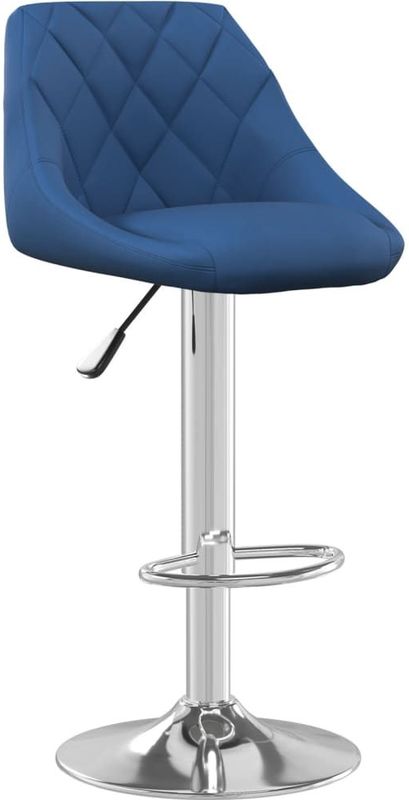 vidaXL - Barkruk - fluweel - blauw