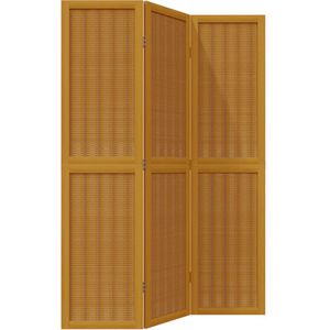 vidaXL Kamerscherm met 3 panelen massief paulowniahout bruin